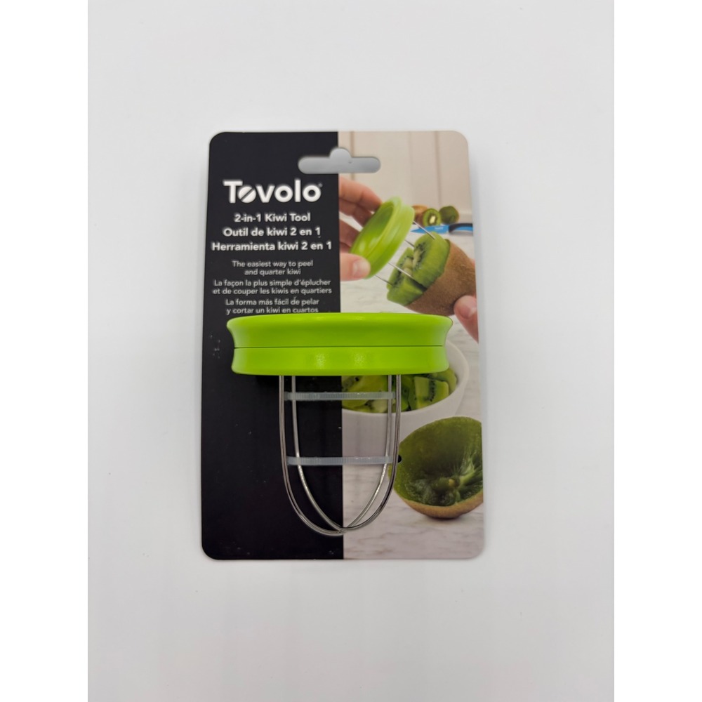 Tovolo 2-in-1 Kiwi Tool Peeler and Slicer Green Stainless Steel 81-14145C